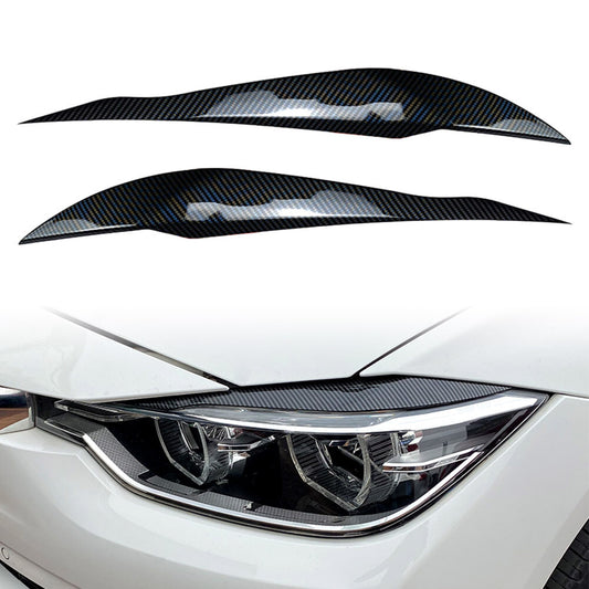 Headlight Eye Lid Eyebrow Cover for BMW 3 Series F30 F31 13-18 Carbon Fiber Look