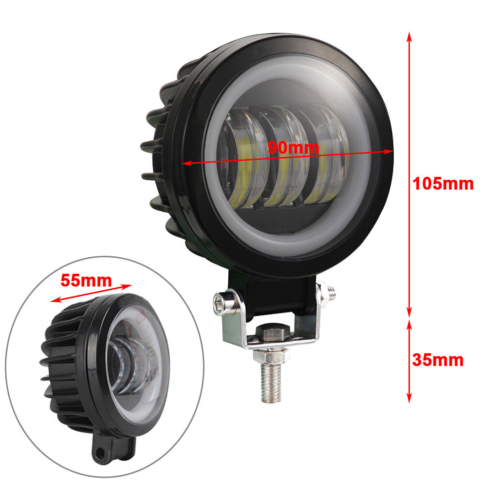 4inch LED Work Light Bar Round 12V 24V Portable Spotlights Motorcycle Off 2pcs Q