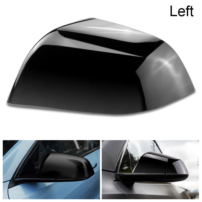 Left Right Side Rearview Mirror Cover Cap Black for Tesla Model 3 2017-2022
