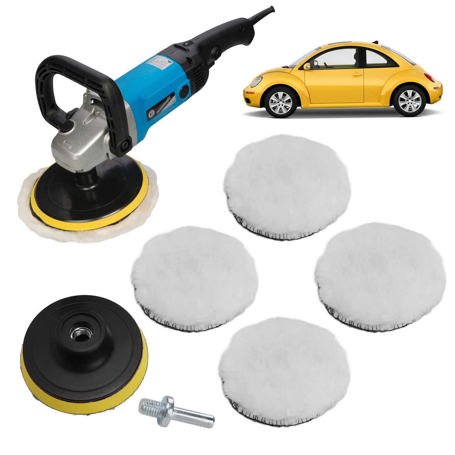 Buffing Pad Wool Polishing Pad Kit 6pcs For Car Polisher