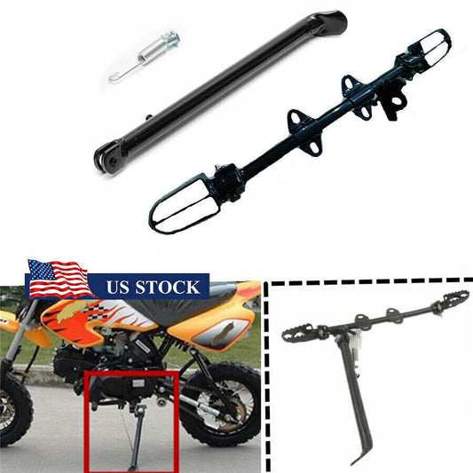 For 110/125/140cc Motorcycle Pit Dirt Bike Side Foot Peg Rest Mount Kickstand US Q