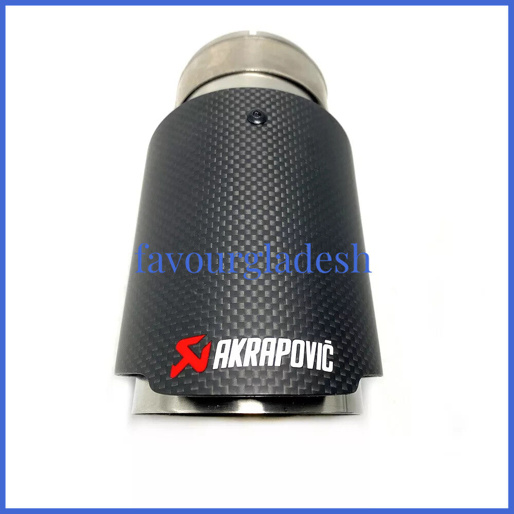 1PCS ID:2.5 (63mm) OD:3.0 (76mm) Akrapovic Carbon Fiber Exhaust Tip End Pipe