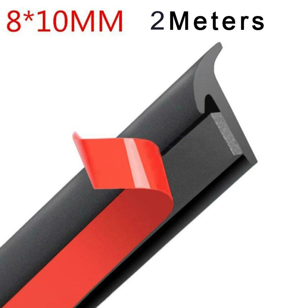 2M Car Rubber Sealing Strips Inclined T Shaped Weatherproof Edge Trim v