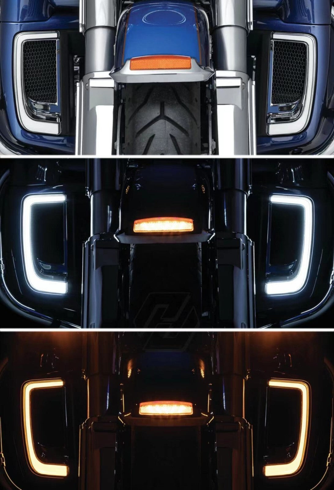 for Harley Touring FLHTK FLTRU 14-20 LED Fairing Lower Grills Turn Signal Light