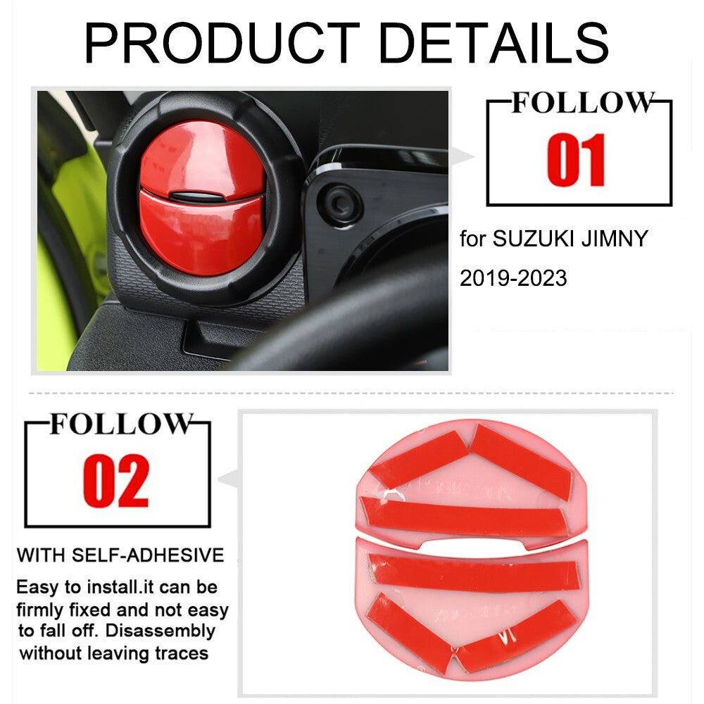 Red Center Console Air Condition Vent Outlet Cover for Suzuki for Jimny 2019-2023