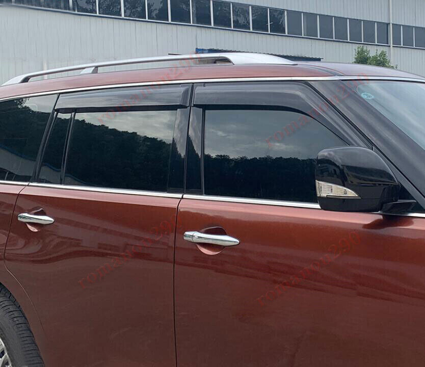 for Nissan Armada 2017-2024 Smoke Window Visors Sun Rain Guard Vent Shades Cover