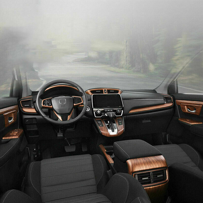 for Honda CR-V CRV 2017-2022 Interior Door Handle Cover Trim 4X Wood Grain Look