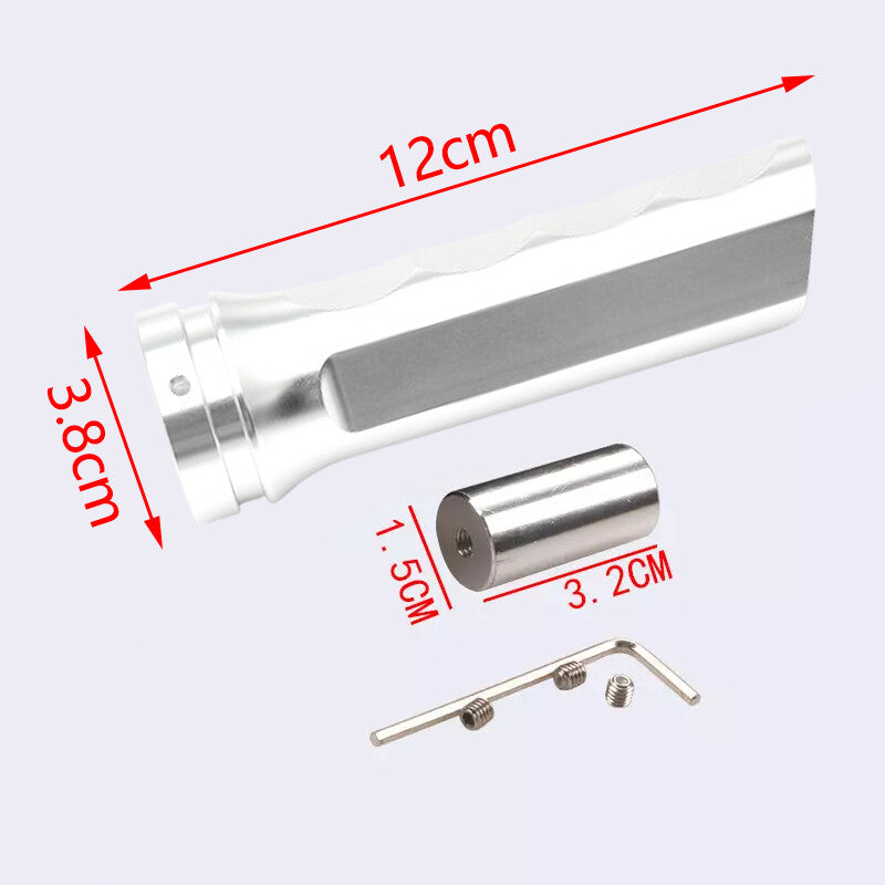 1Pc Silver Aluminum Car Handle Hand Brake Sleeve Universal Fitment Cover Q