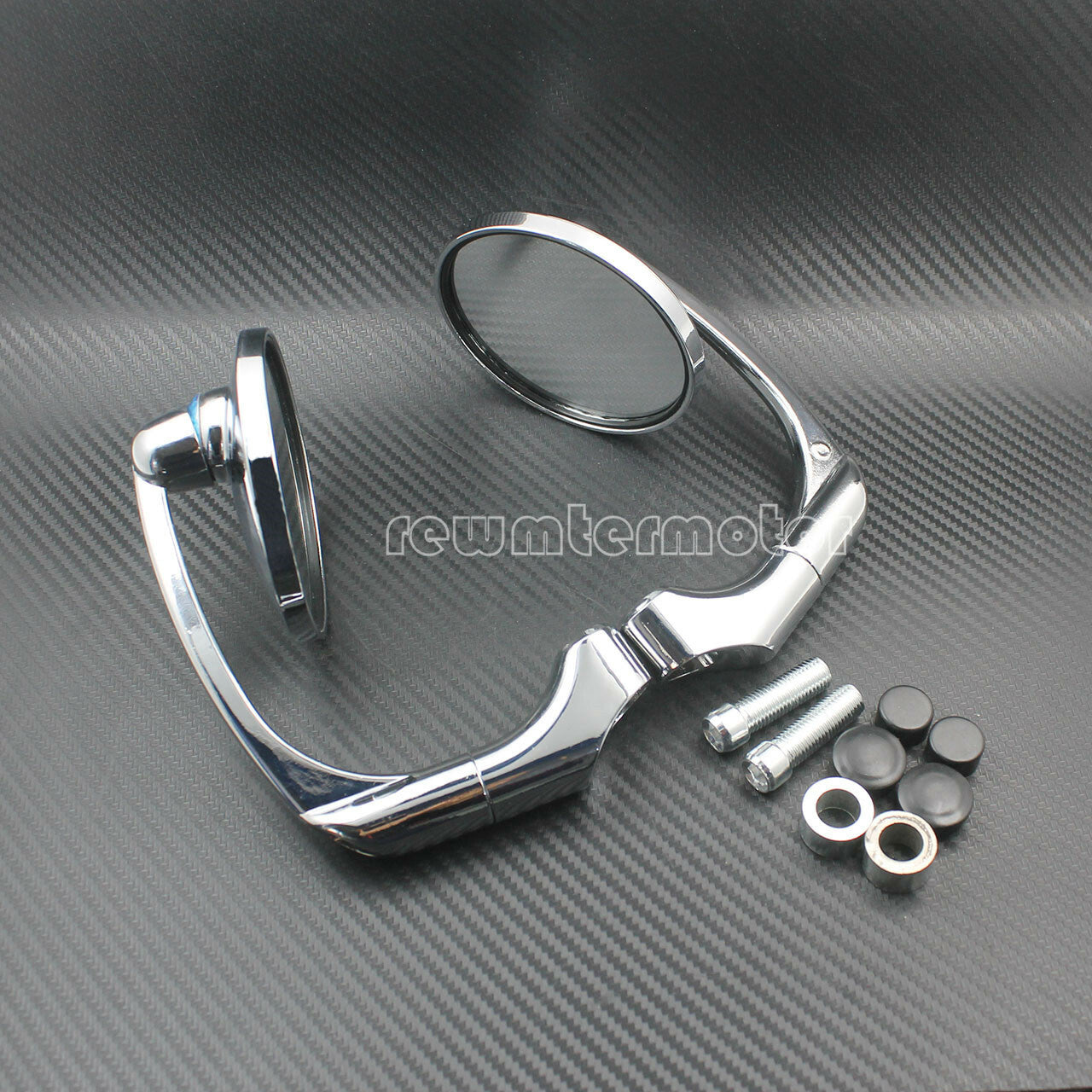 10mm Chrome Handlebar Rearview Side Mirrors Fit for Harley Touring Softail Dyna