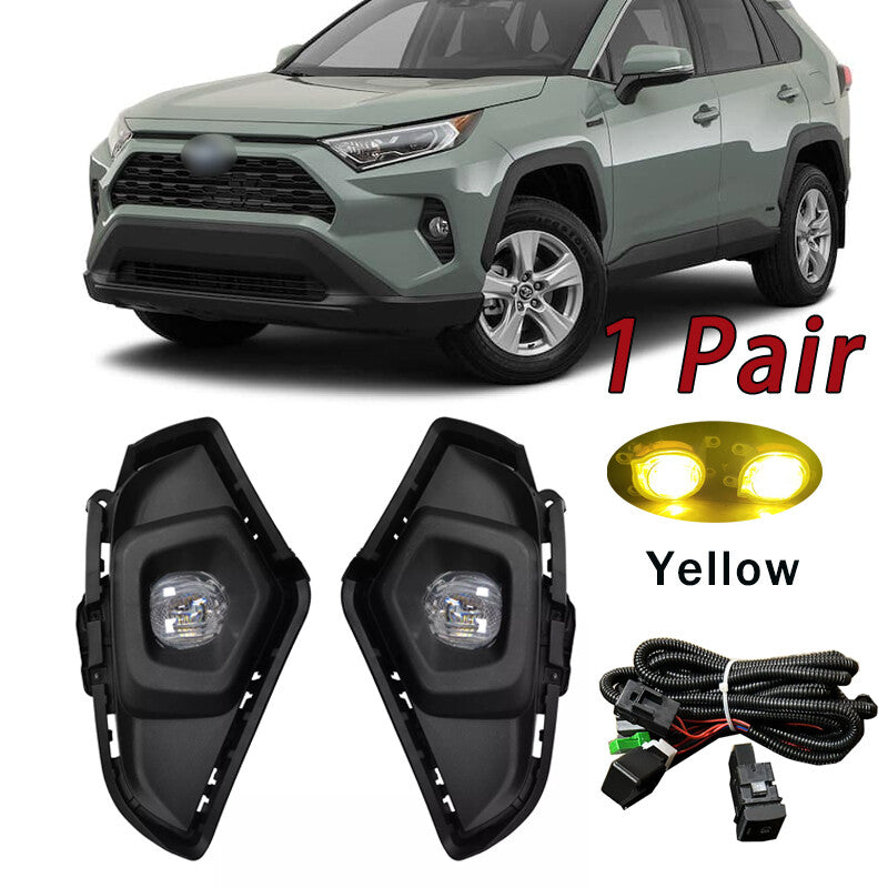 1 Pair LED Yellow Fog Lights For 2019-2024 for Toyota Rav4 w/ Wiring Switch