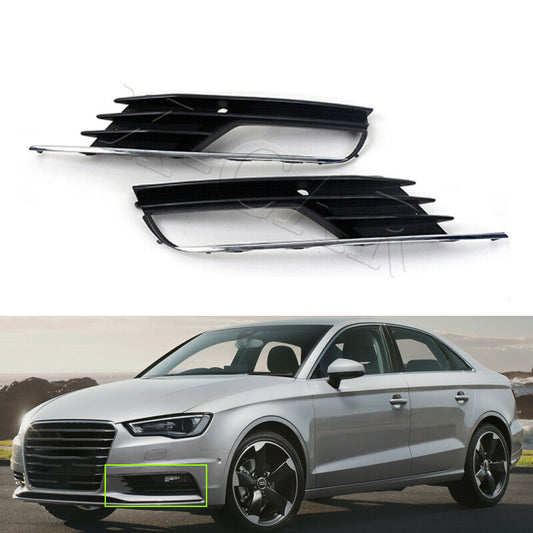 Fog Light Cover Lower Grille 1 Pair for Audi A3 Quattro SEDAN 2013-2017