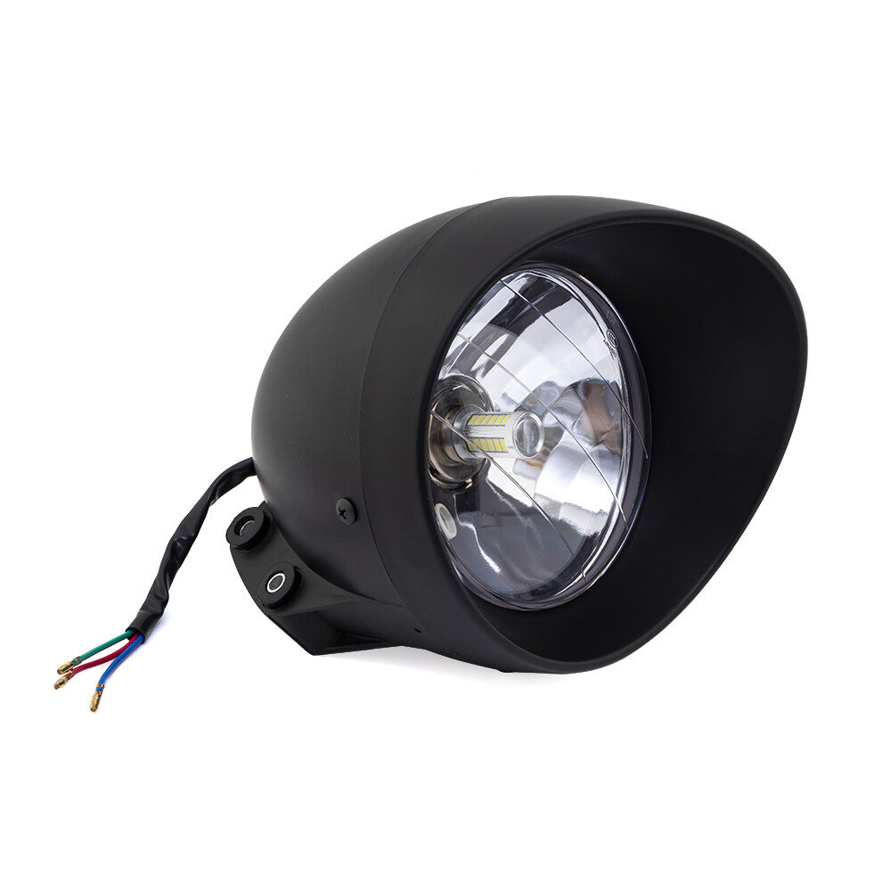 LED Black Bullet Headlight for Harley Cruise Chopper for Honda Steed Shadow Custom Q