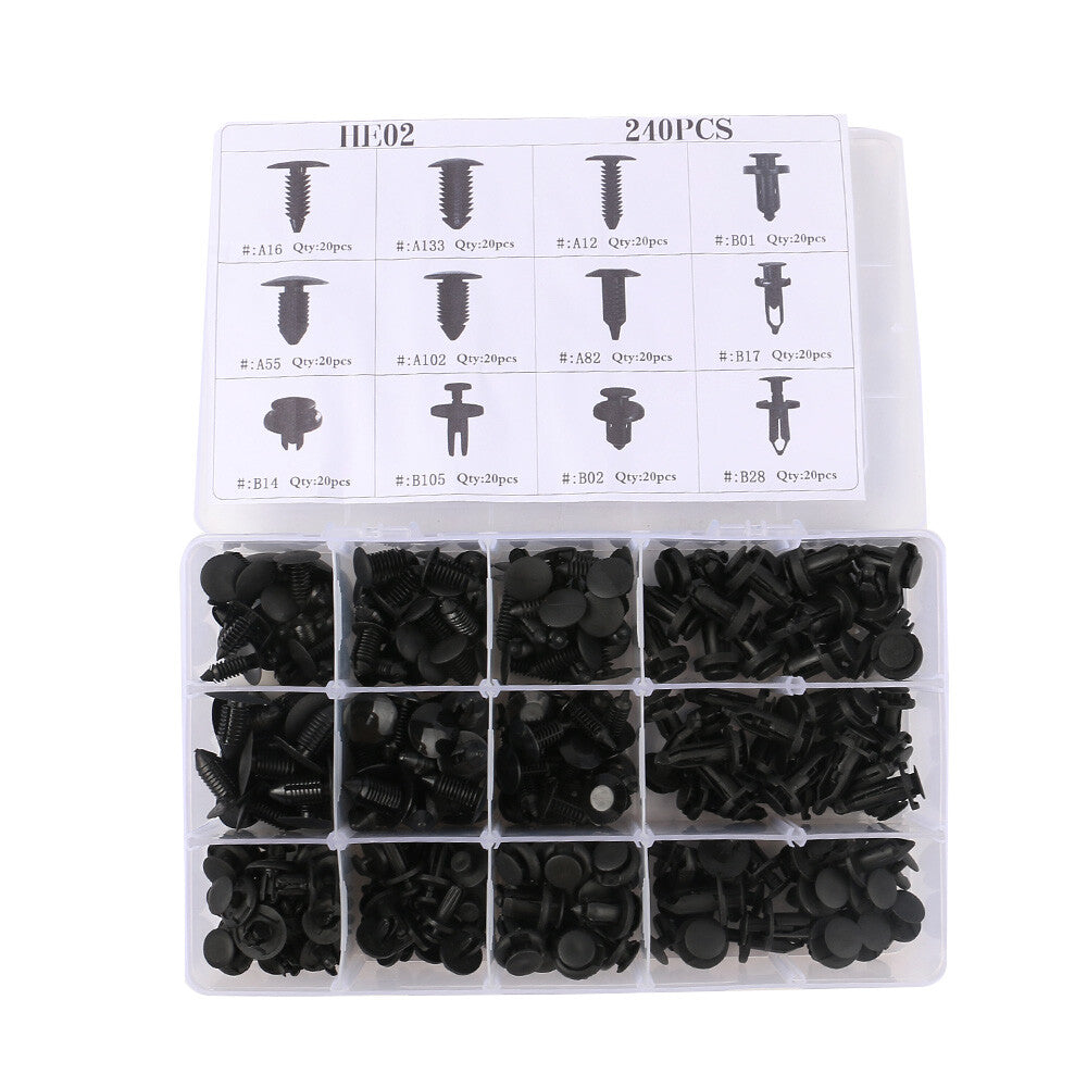 240Pcs Radiator Shield Retainers Clip Set for Ford for Toyota for Honda for Chrysler 12 Size