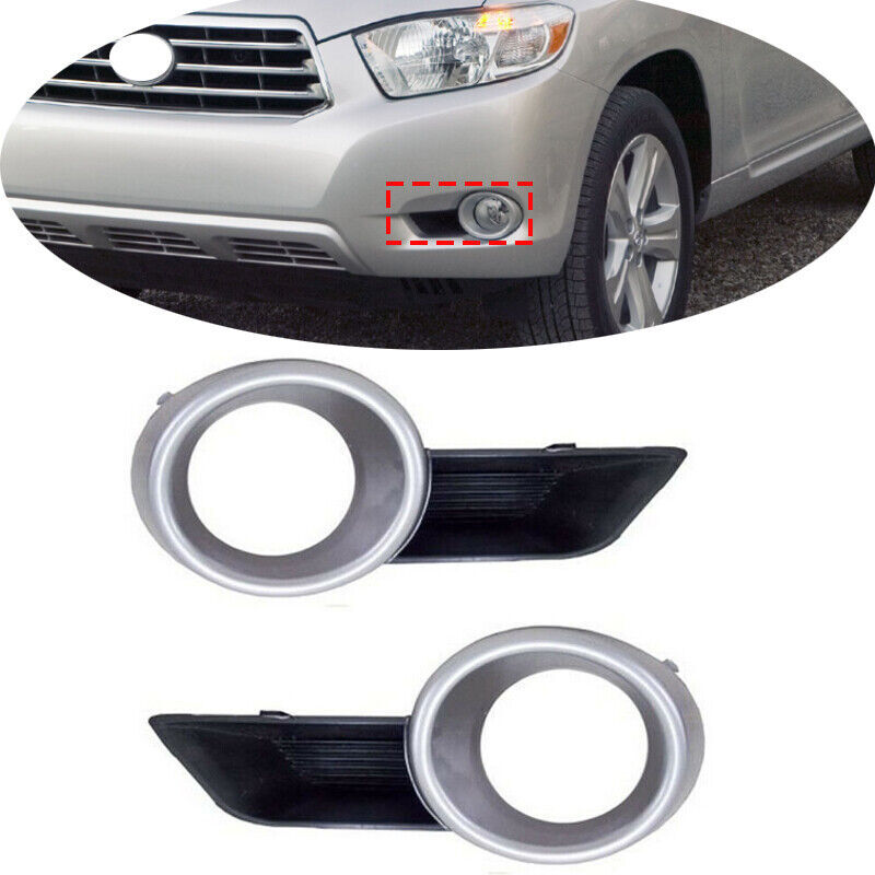 Pair Front Fog Driving Light Cover Trim Fit for Toyota Highlander 2008-2010 2PCS