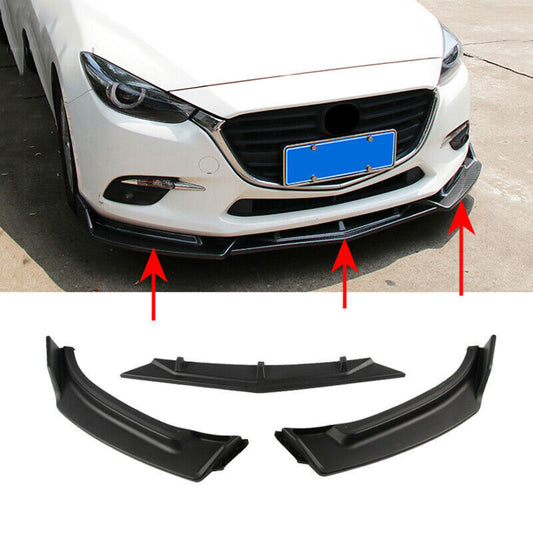 Matte Black New Front Bumper Guard Chin Spoiler Body for Mazda 3 Axela 2014-2018