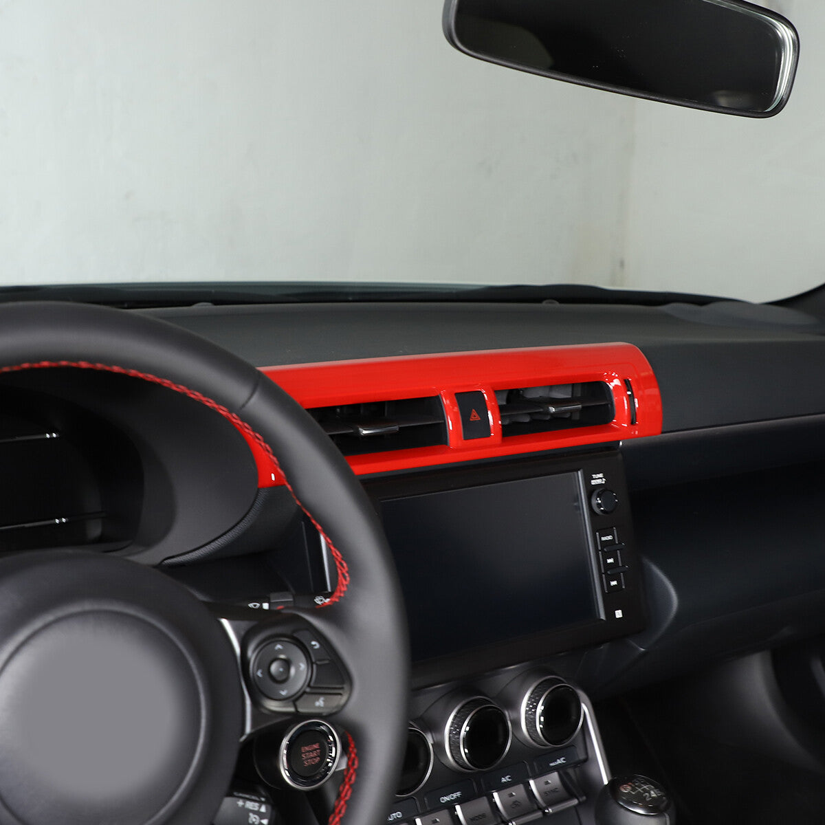 4 Piece Red Alloy Air Conditioner Knife Trim Ring for Tundra 2007-2013- v