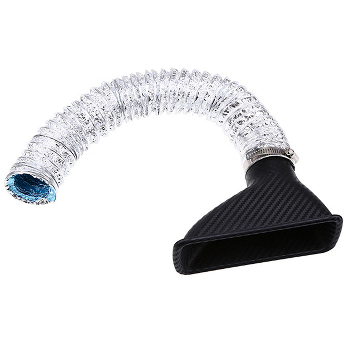 Car Air Funnel Racing Front Bumper Turbine Inlet Pipe Kit Carbon Fiber Look ABS