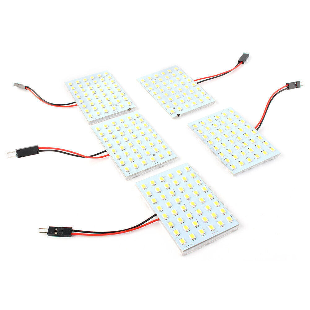 Festoon T10 BA9S White LED 48SMD Panel Interior Dome Map Light Bulb Lamp Car