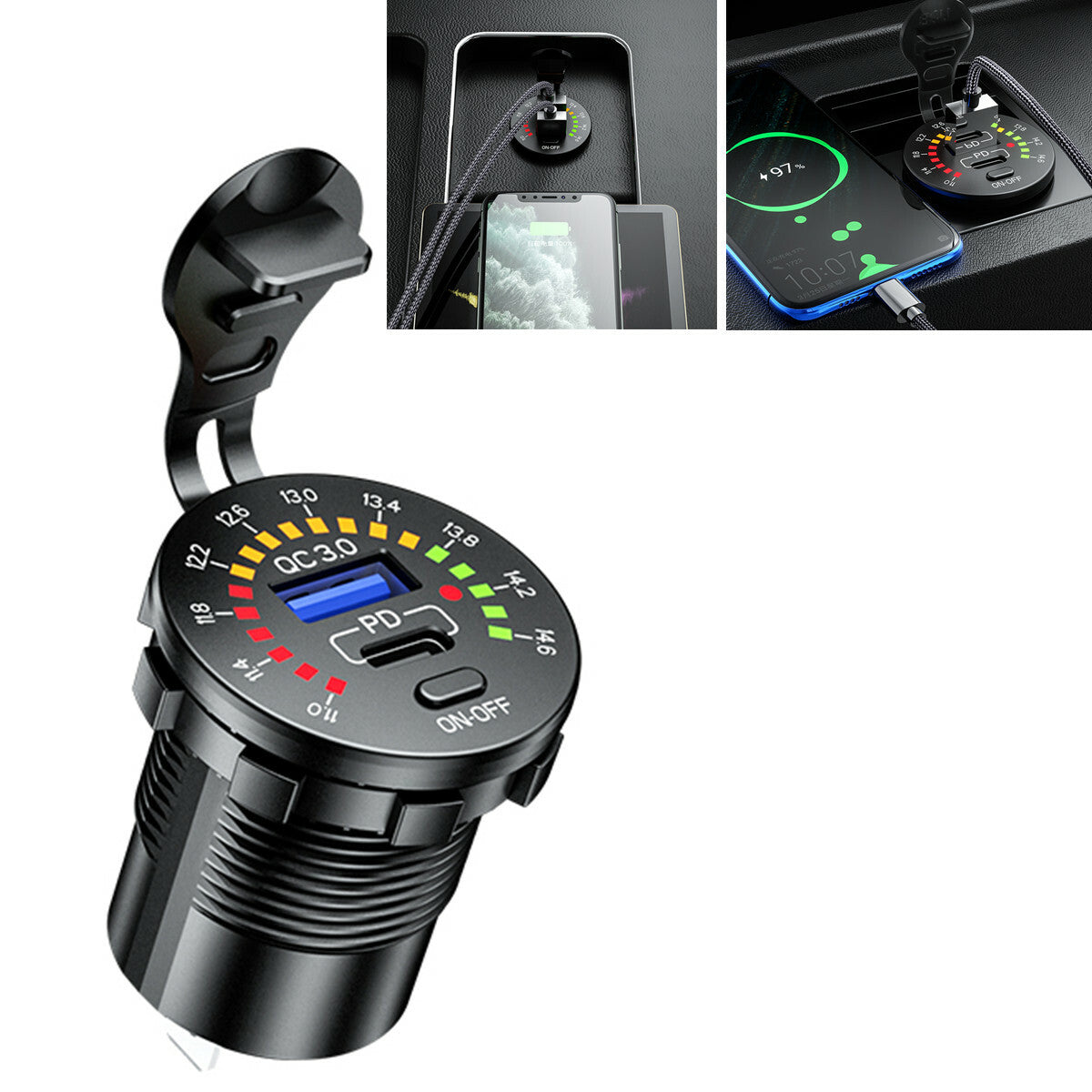 Car Charger USB Cigarette Lighter Socket Dual Adapter For Apple iPhone Samsung