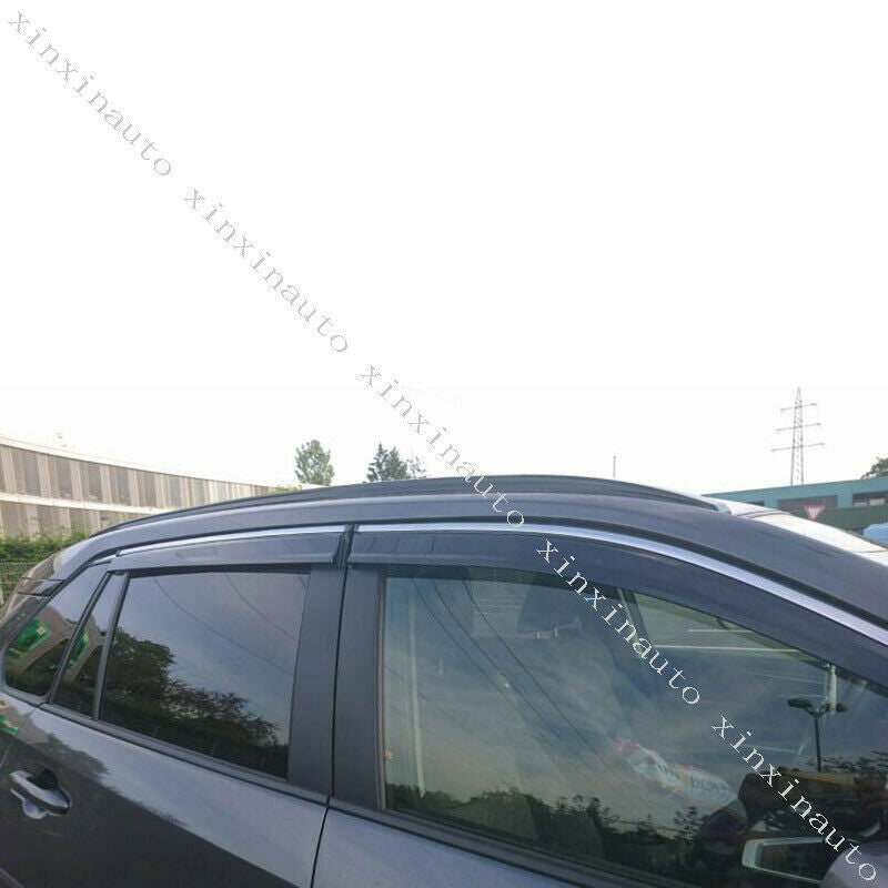 Chrome Side Window Visors Sun Rain Guard Vent Deflectors for Toyota RAV4 2019-24