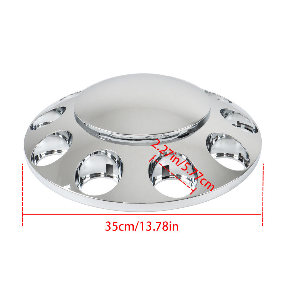 Wheel axle hub cover kit for semi-truck wheels, front 33mm nut cover kit, 2 pieces, chrome alloy. n