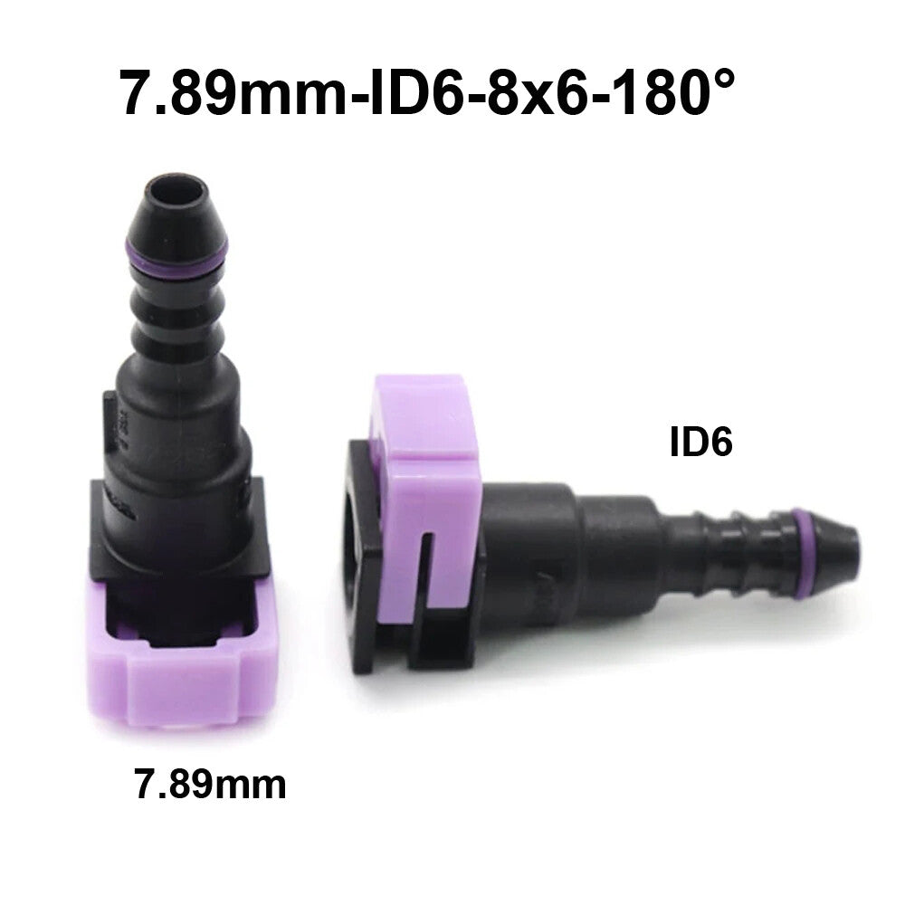 7.89mm ID6 8x6 180¡ã New Fuel Line Hose Pipe Quick Release Female Connector 2PCS Q