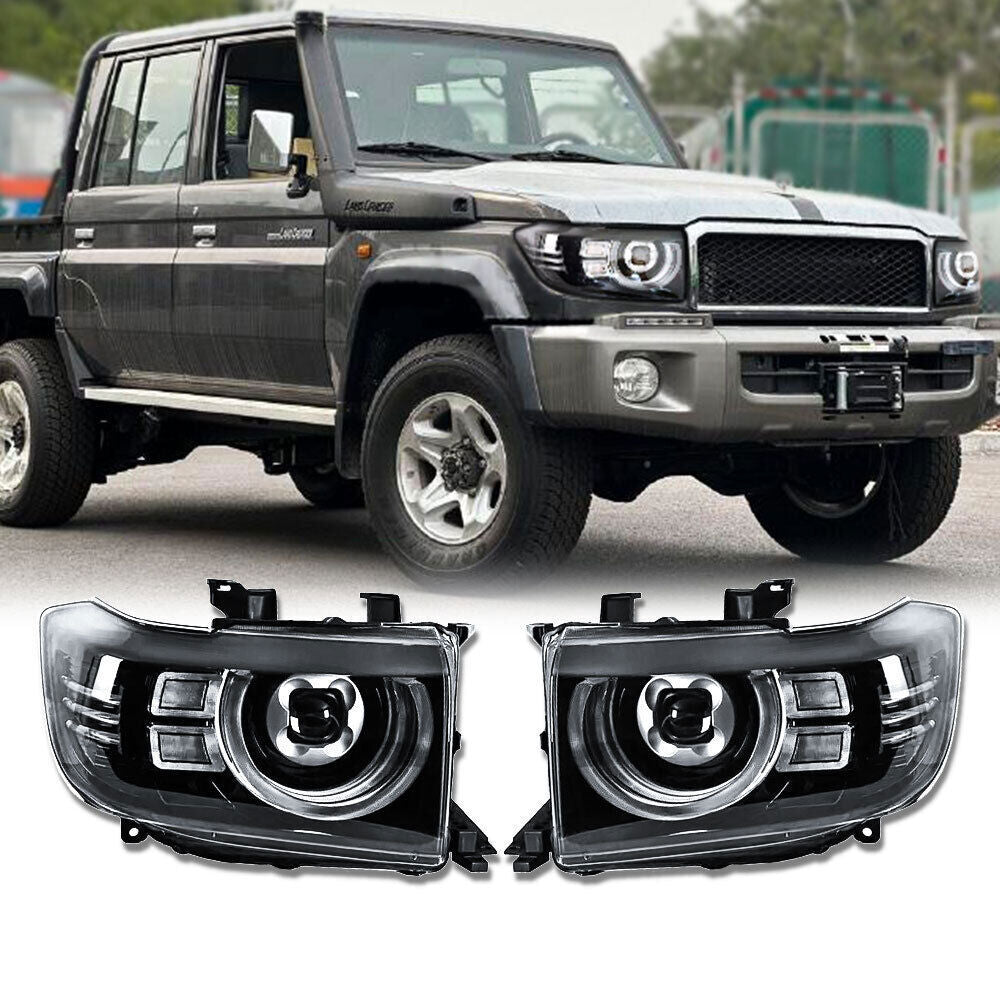 for Land Cruiser Fj70 Lc70 Fj79 Lc79 2007+ Led Headlight Lamp 1pair Assy Set Drl