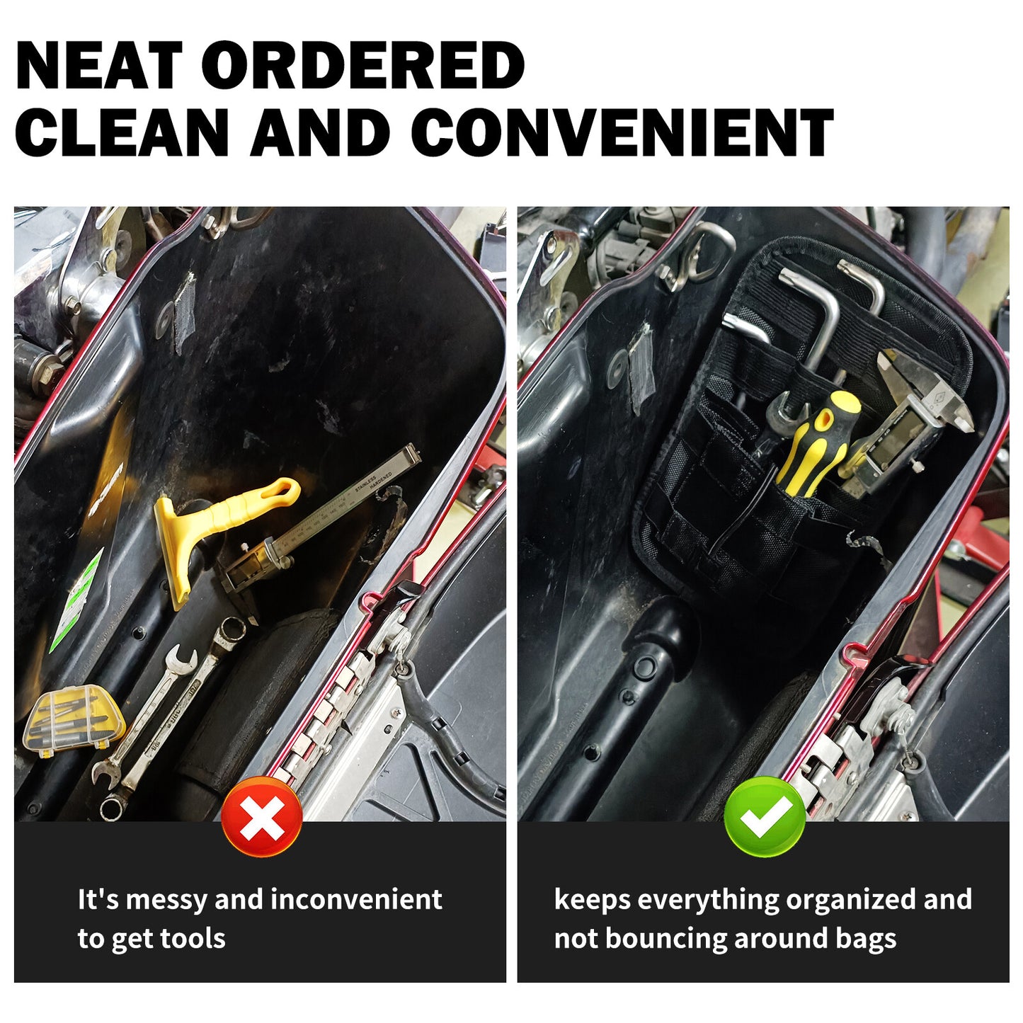Saddlebag Organizer Pair Hard Bags Storage Fit for Harley Touring Bagger 80-2023 Q