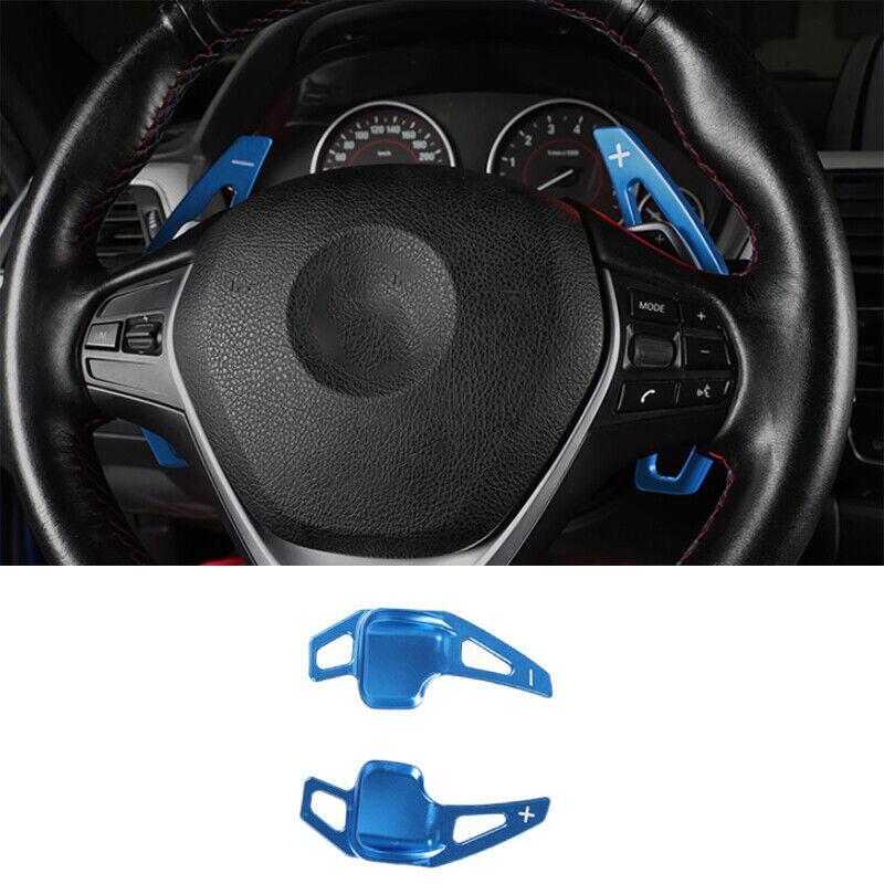 for BMW X5 X6 F15 2014-2018 Blue Aluminum Steering Wheel Shift Paddles Shifter