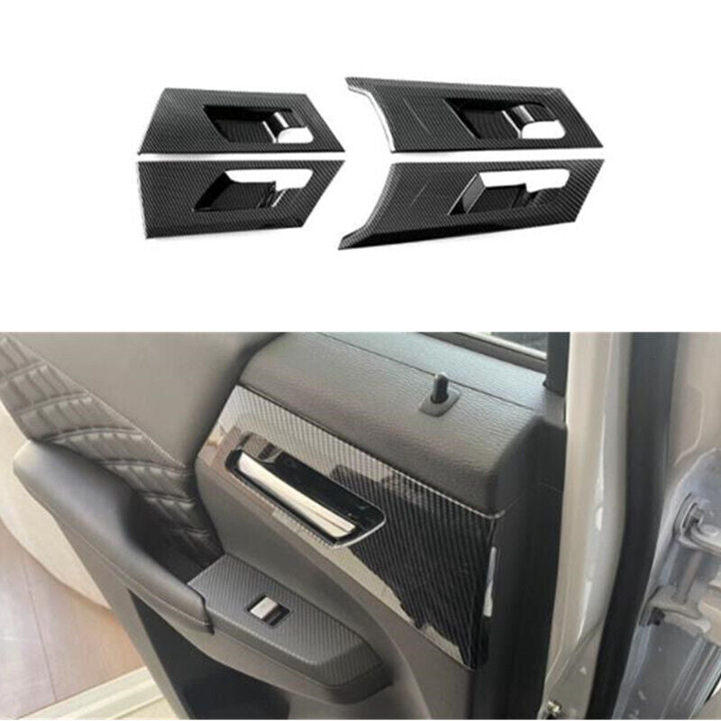 Carbon Fiber Inner Door Handle Bowl Cover Trim for Mitsubishi Outlander 2022 23
