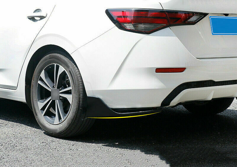for Nissan Sentra 2020-22 Gloss Black Rear Bumper Side Spoiler Aprons Cover Trim