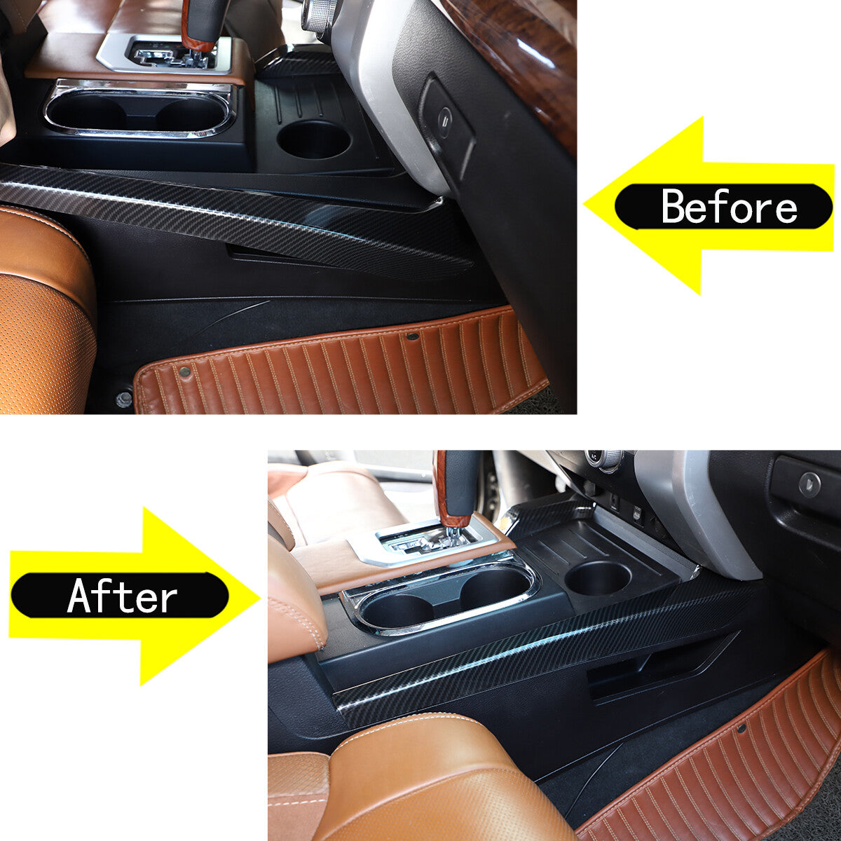 ABS carbon fiber center console panel molded protective cover trim for Tenderra 2014 - 2021 n