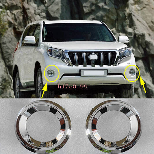 2pcs Chrome Front Fog Light Cover Trim for TOYOTA Prado LC150 FJ150 2014-2017