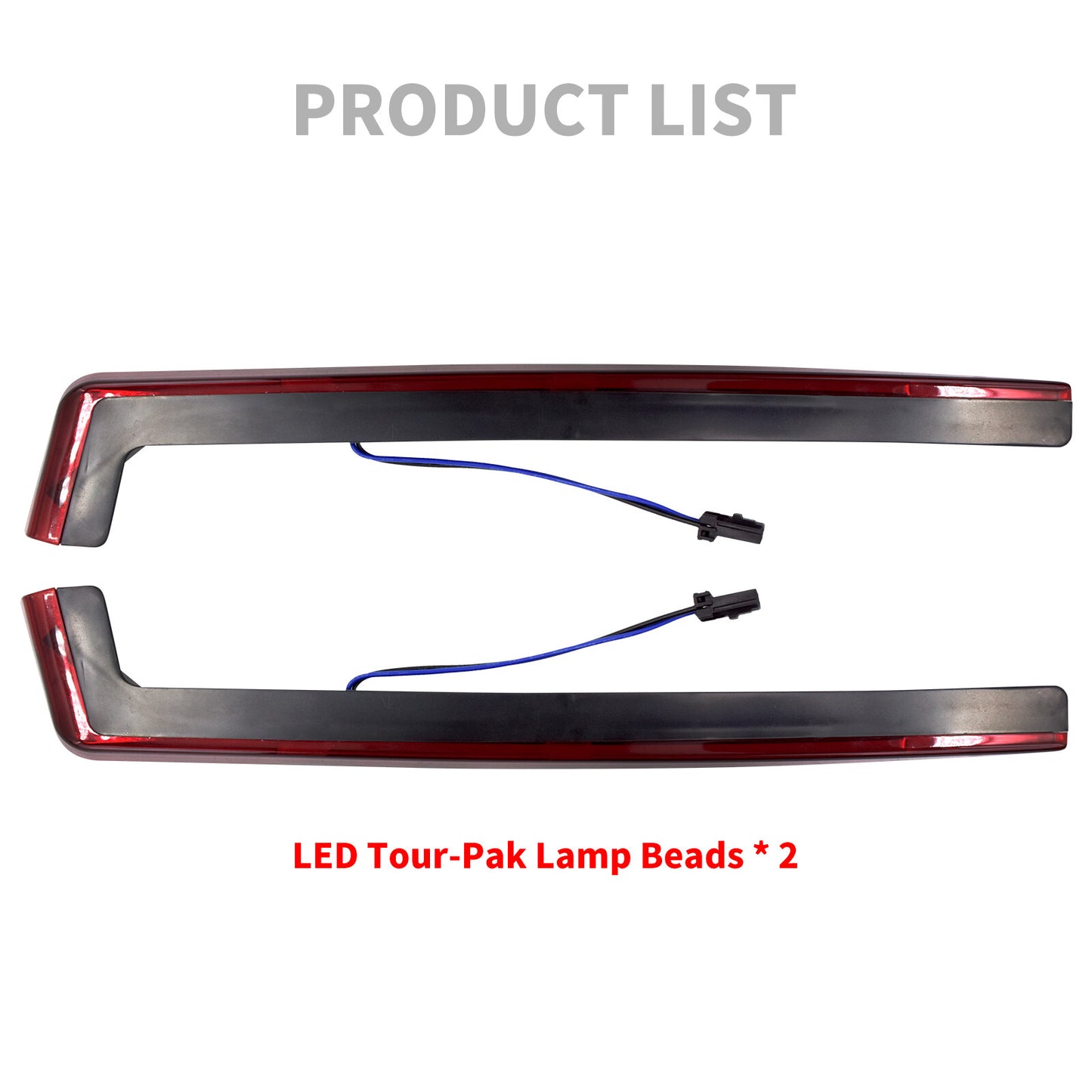 Tour Pack Accent Side LED Light Red Lens for Harley Road Electra Glide 2006-2023