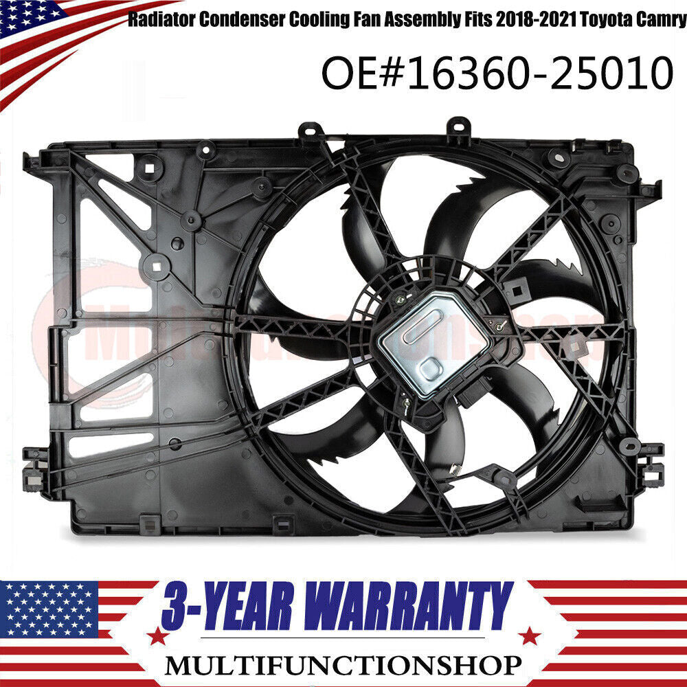 Radiator Condenser Cooling Fan Assembly for Toyota for Camry 2.5L 2018-20 1636025010 Q