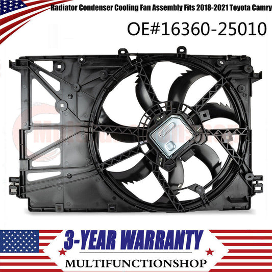 Radiator Condenser Cooling Fan Assembly for Toyota for Camry 2.5L 2018-20 1636025010 Q