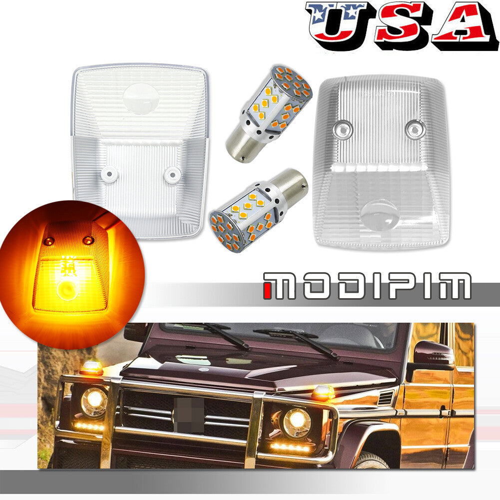 Transparent front wing turn signal lights suitable for 1986-2018 W463 G-Class G550- v