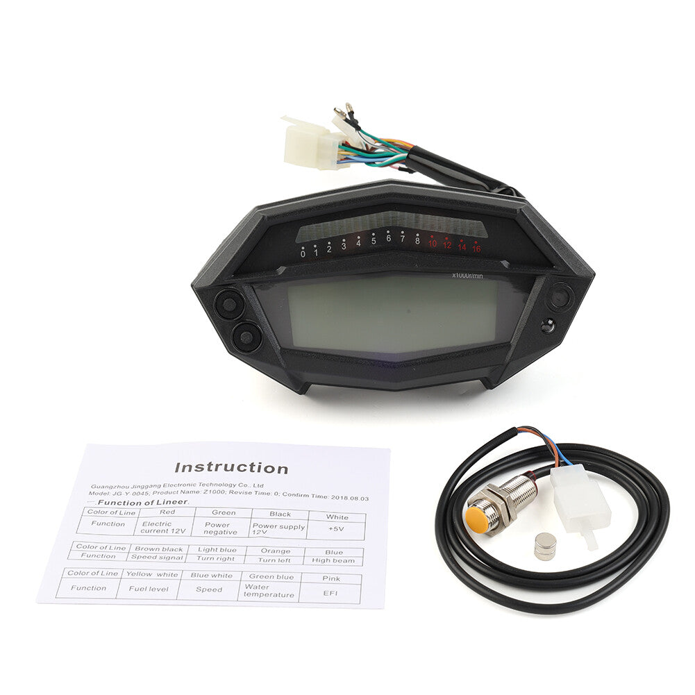 Motorcycle Digital Tachometer Speedometer Indicator Odometer for Kawasaki Z1000 Q