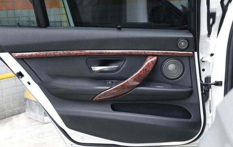for BMW F30 F32 F33 F36 2013-2019 Wood Grain Interior Door Armrest Panel Trim 4