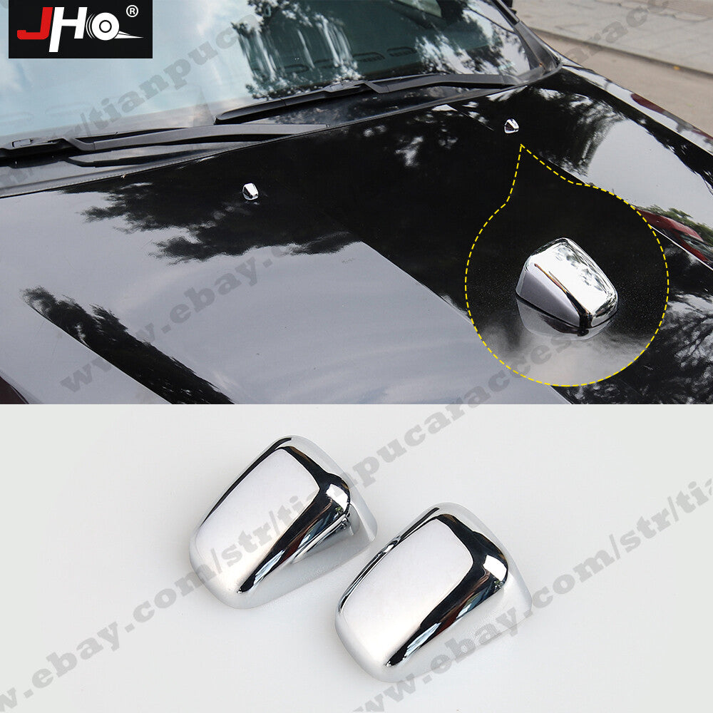 2Pcs Car Chrome Trim Hood Washer Wiper Nozzle Cover for Jeep Grand Cherokee