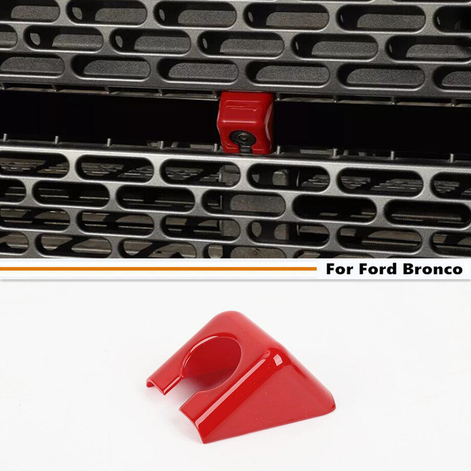 For 2021-2024 Bronco Red Front Center Grill Grille Insert Camera Cover Trim v