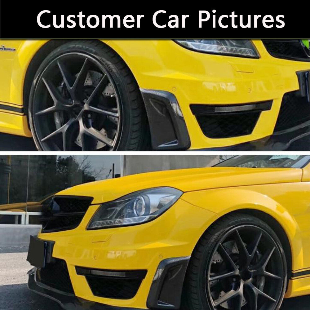 for Benz W204 C63 AMG 12-14 Front Bumper Side Air Vent Cover Fender Carbon Fiber