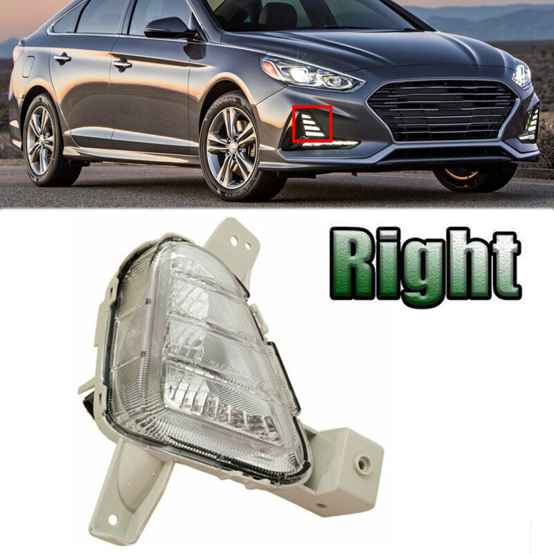 Right Fog Lamp Daytime Running Lights 1Pcs for Hyundai SONATA 2018-2019 v