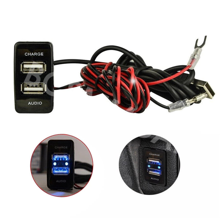 USB Port Charger Audio Adapter LED Indicator Fit for Toyota Tundra 2005-2006 Q