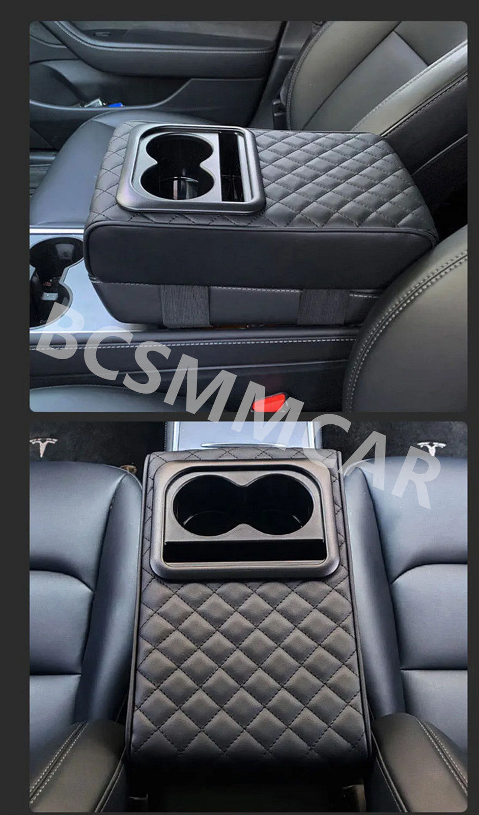 PU Leather Car Armrest Pad Cover Auto Center Console Box Cushion Mat Organizer