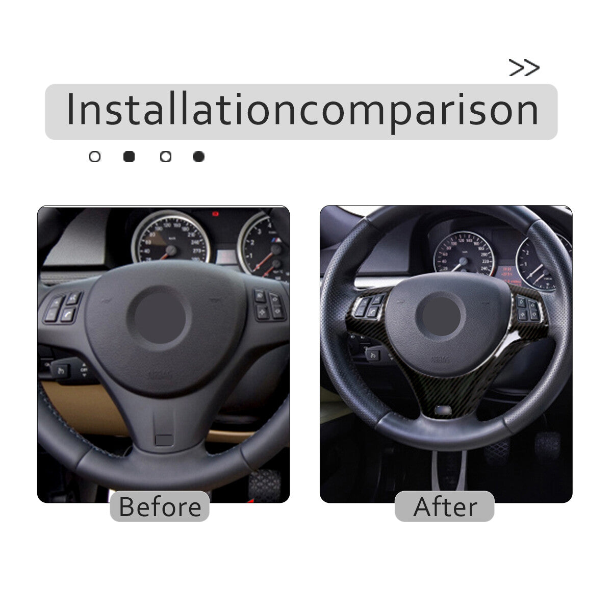 Carbon fiber steering wheel trim suitable for 2005-2012 3 E90 E92 E93 ABS- n