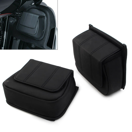Black Fairing Lower Door Pocket Bags for Harley Touring 96-13 Road Street Glide Q