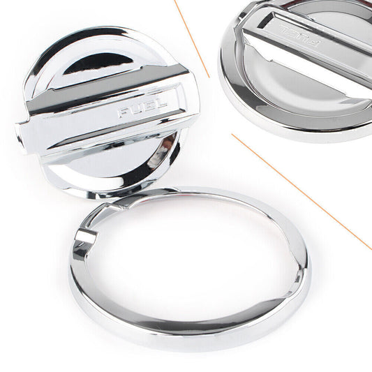 Chrome ABS Fuel Filler Oil Tank Gas Cap Lid Trim Cover Fit 2018 for Jeep for Wrangler JL Q