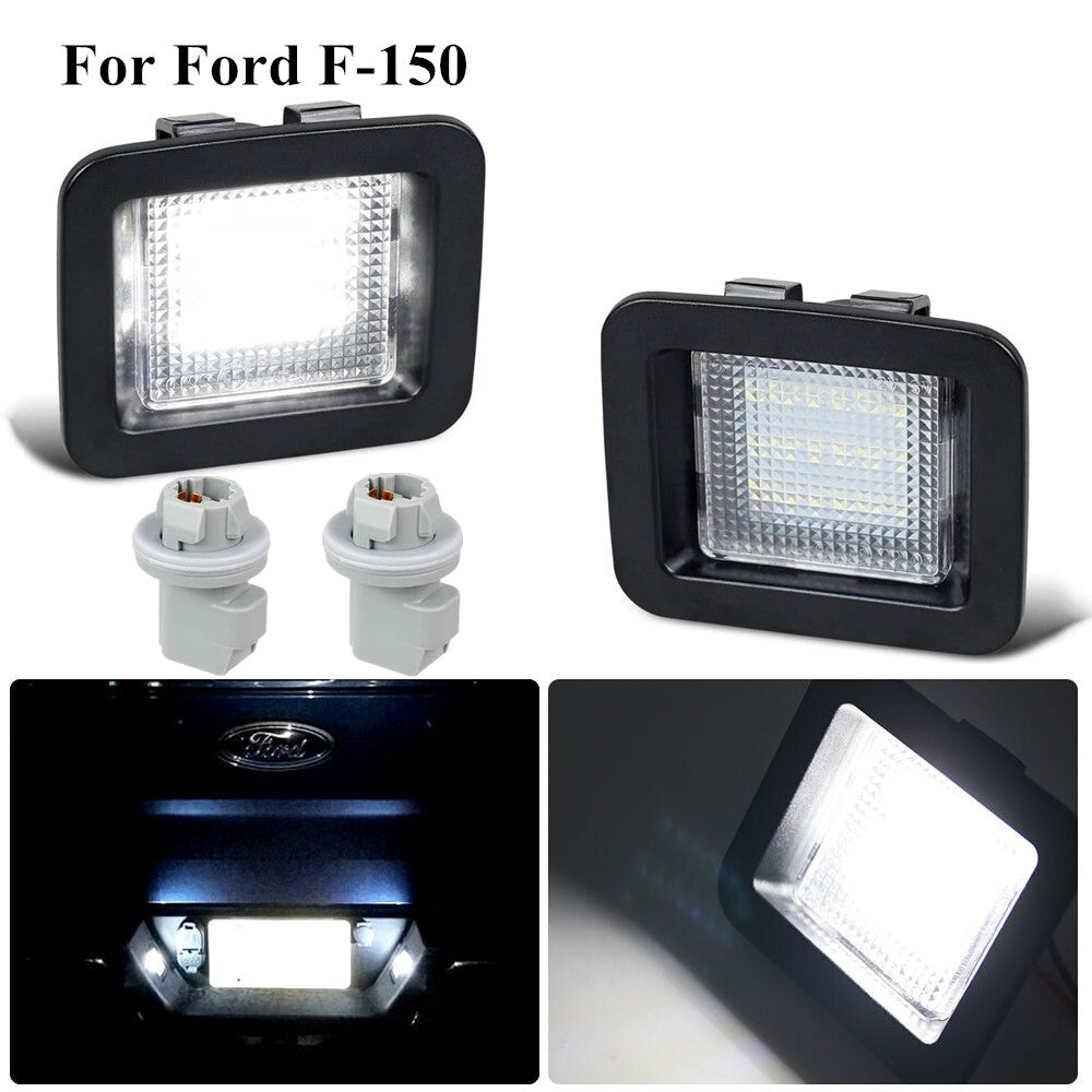 2-Pack for 2015-2020 F150 White 18 LED License Plate Light Strip Sockets n