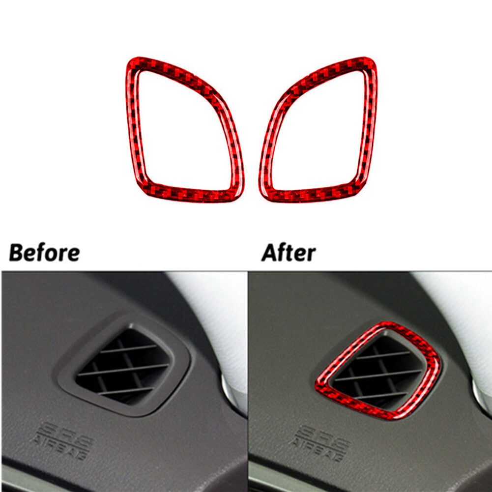Carbon Fiber Rear for Seat Cup Holder Panel Cover Trim for Subaru Forester 2013-2018 v